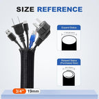 3/4” Cable Management Loom Wrap Sleeve Cord Wire Hider Organizer Covers | - Image 2