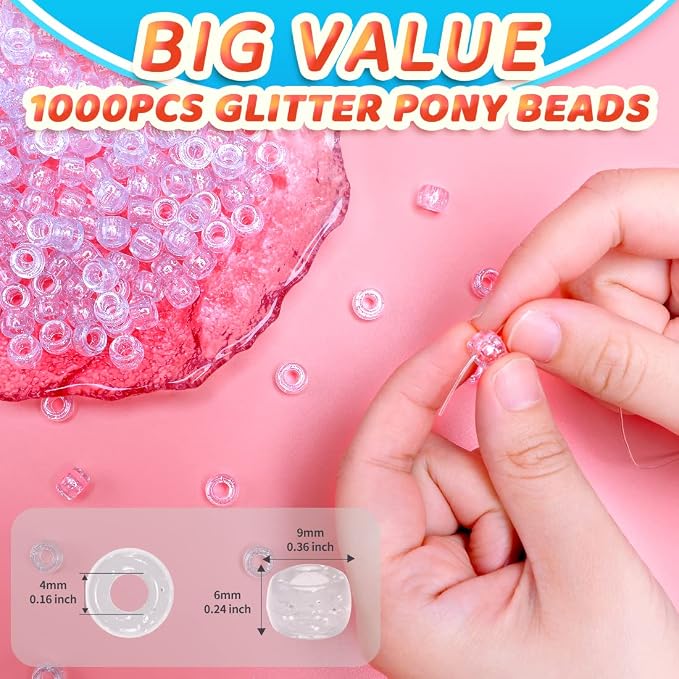 Iooleem Pony Beads, Beads for Jewelry Making, Beading Supplies, Arts & Crafts - Image 2