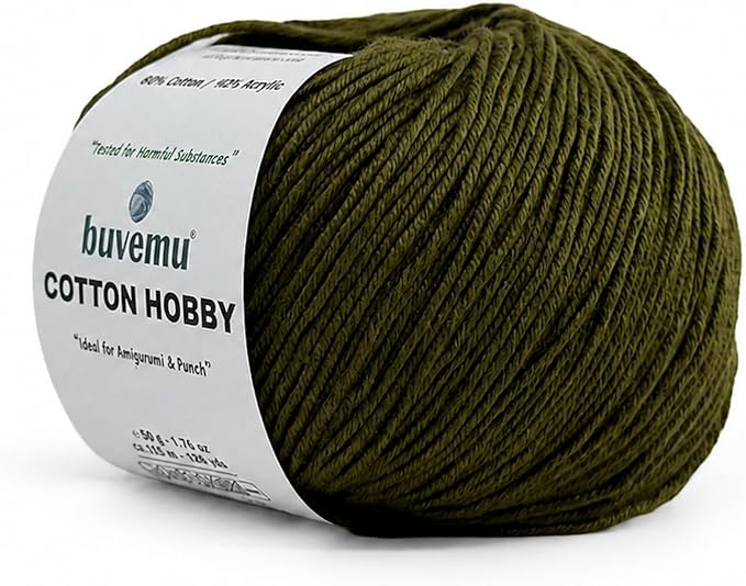 Cotton Hobby Yarn for Amigurumi Crochet & Knitting | 1.76 oz / 180 yds by buvemu