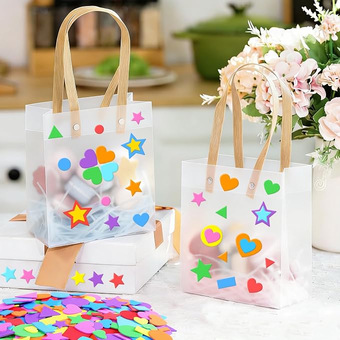 1700Pcs Foam Stickers Foam Shape Stickers Heart Star Square Geometric Sticker - Image 8