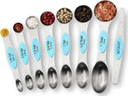 Spring Chef Magnetic Measuring Cups & Spoons Set of 15, Aqua Sky | Stackable - Image 8