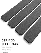 Fluxynara Cork Board Alternative Felt Strip Board 8-Pack 13"x2", Office Pin - Image 3
