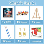 hkejoi American Flag Paint by Numbers Kit - Image 5