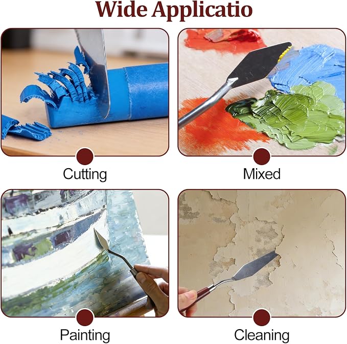 Phinus Pallet Knife 8P, Stainless Steel Palette Knife Set, Flexible Palette - Image 5