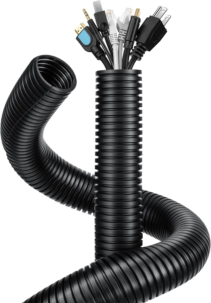 Wire Loom 1 inch 6.6ft, YCLYC Split Loom, Outdoor Cord Protector, Flexible Wire by YCLYC