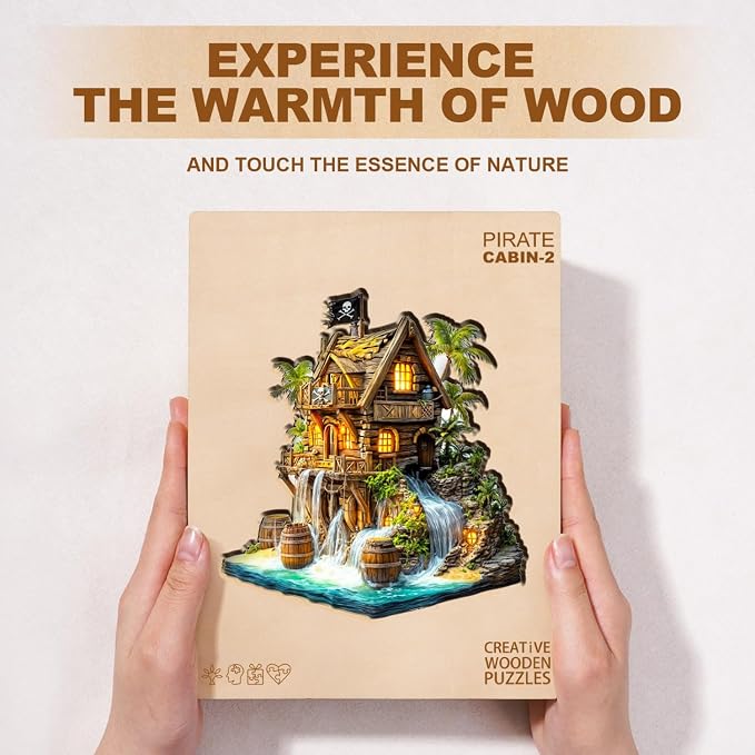 Wooden Puzzles for Adults Pirate Cabin Puzzles 150 Pieces Wood Puzzles Adults - Image 8