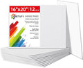 Simetufy 12 Pack 16x20 Inch Flat Canvas Panels Large Painting Boards | 8 Oz by Simetufy