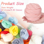 PATIKIL Wool Roving Yarn, 80G/2.82OZ Soft Felting Wool Pure Chunky Roving Yarn - Image 2