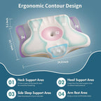 Cervical Neck Pillow for Pain Relief, Ergonomic Pillow Side Sleeper Pillow for - Image 4