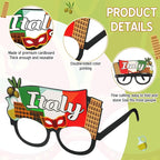Pajean 32 Pcs Italian Party Decorations Italy Theme Eyeglasses Italian Paper - Image 3