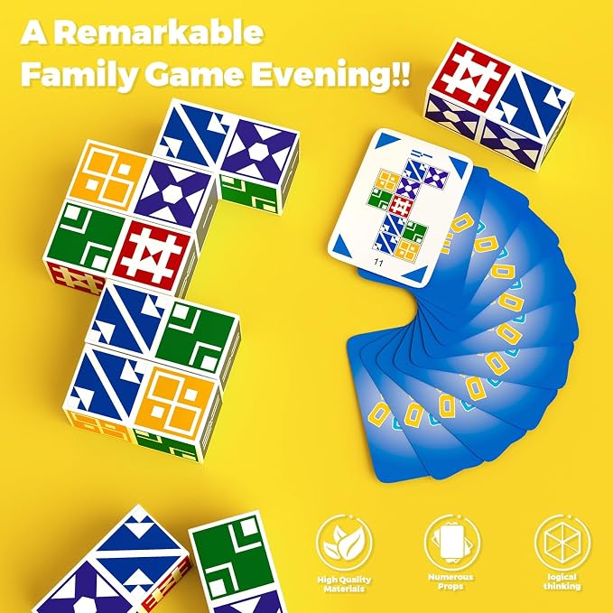 Family Matching Game for Kids & Adults, Block Puzzle Board Games for Boys & - Image 4