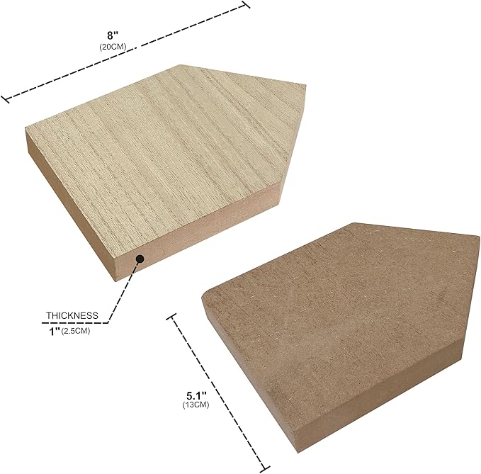 4 Pack 8 Inch Wooden House Shape Block Unfinished Wood Farmhouse Cutouts - Image 3