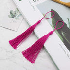 VAPKER 100 Pieces Dark Pink Tassels 13cm/5-Inch Silky Handmade Soft Tassels - Image 5