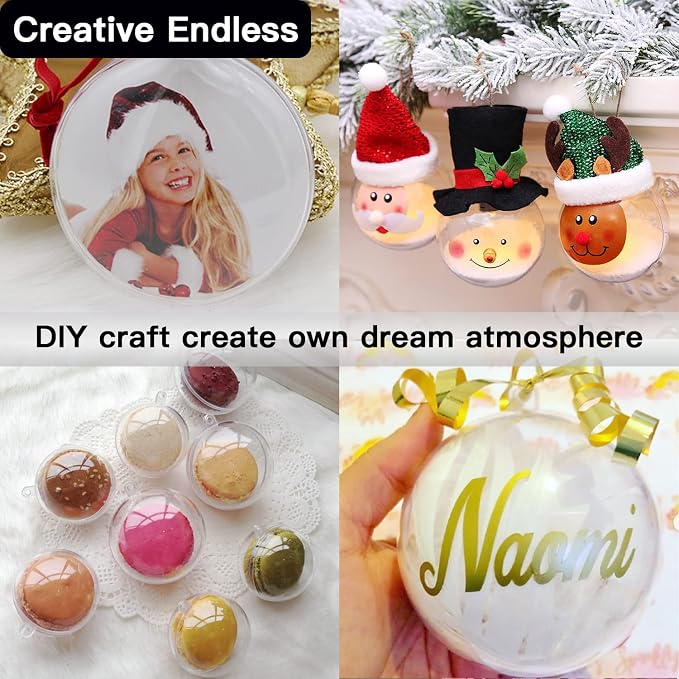 Jishi 10pk Clear Plastic Christmas Ornaments - Image 7