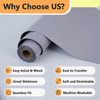 RENLITONG Gray Iron on Vinyl 12Inch by 13ft Roll Heat Transfer Vinyl - Image 3