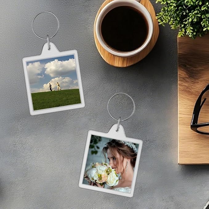 REDANHA 12pcs Acrylic Photo Frame Keychain Holder 2 x 3 In Picture Insert Blank - Image 5