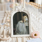 Cuspin 5x7 Picture Frame White Arched Frames, Vintage Ornate Resin Photo Frame - Image 3