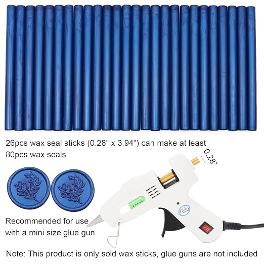 Navy Blue Wax Seal Sticks 26pcs, Andotopee Glue Gun Wax Seal Sticks - Image 2