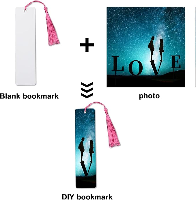 GEKIXUTP 120 Pcs Sublimation Bookmark Blank Heat Transfer Aluminum Metal - Image 4