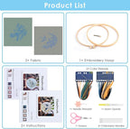 ERKOON Embroidery Kit for Beginners, 2 Set Floral Cross Stitch Set Include - Image 2