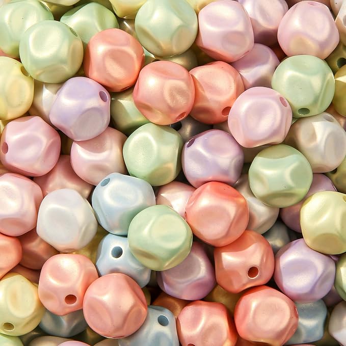 16mm Acrylic Beads 100pcs Cute Candy Colors Bead Spacer Loose Beads by BERMRO