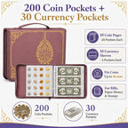 Coin Collection Book Holder for Collectors, 200 Pockets Collecting Album& 30 - Image 2
