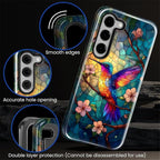 for Samsung Galaxy S23 Case, Stained Glass Hummingbird Pattern Glossy 2 in 1 - Image 5