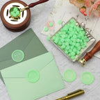 Lumin Green 300 Pcs Wax Seal Beads, Sealing Wax Beads, Refilling Octagon Wax - Image 2