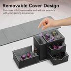 Dice Tray & Dice Tower Storage Box, 3 in 1 Dice Holder Case, Leather Magnetic - Image 4