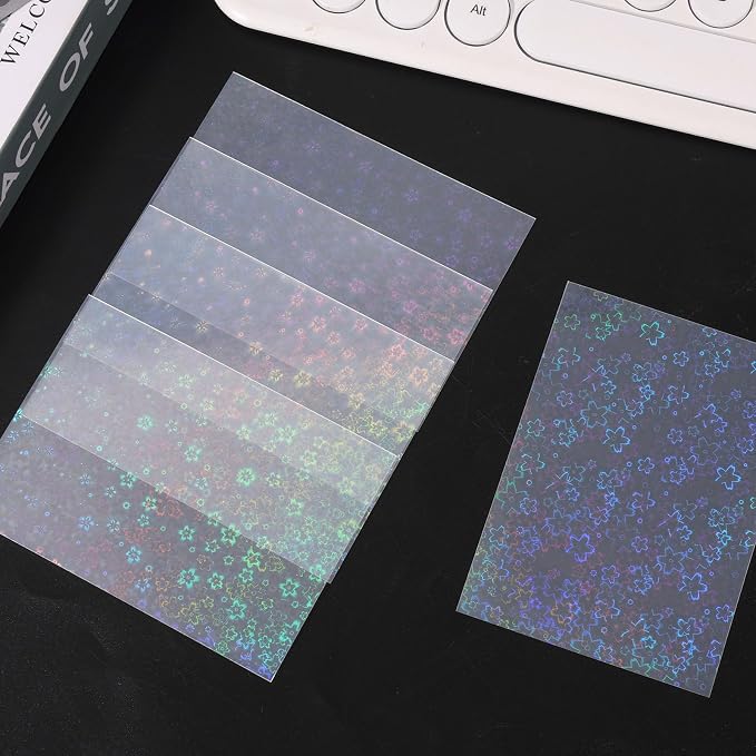 Penitue Photocard Sleeves, 9.1x6.5cm/3.58x2.56in Laser Flashing Card Sleeves - Image 7