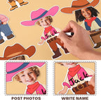 48Pcs Western Cowboy Hat Cutouts Bulletin Board Decorations Pink Cowgirl Paper - Image 4