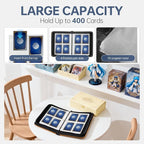 4 Pocket Card Binder for 400 Cards, Premium PU Zipper Card Collection Album - Image 3
