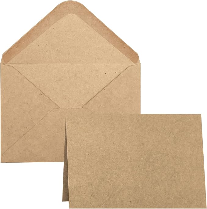 50 Pack Blank Cards and Envelopes 4.2 x 6.0 inches, Folded Cardstock by Sylroal