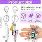 48 Pcs Beadable Keychains: Modern DIY Keychain Supplies - Image 2