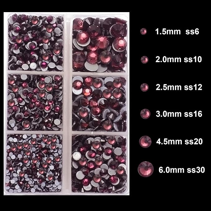 4000Pcs Mixed Size Hot Fix Round Crystals Gems Glass Stones Hotfix Flat Back - Image 3