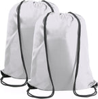 BeeGreen White Drawstring Backpack Bags Bulk 2 Pack String Bags X-Large 22.4" L by BeeGreen