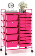 Giantex 15 Drawers Rolling Cart, Classroom Organizers, Storage Cart by Giantex