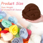 PATIKIL Wool Roving Yarn, 80G/2.82OZ Soft Felting Wool Pure Chunky Roving Yarn - Image 2