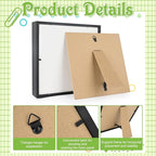 4 Pack 12x12 Shadow Box Frame, Wood Deep Large Shadow Box Display Case - Image 4
