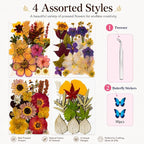 163 pcs Dried Flowers for Resin, Natural Flowers and Leaves Kit - Image 4