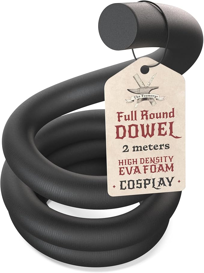 The Foamory's No Waste Full Round EVA Foam Dowel. 5mm x 2M Length. High-Density by TheFoamory
