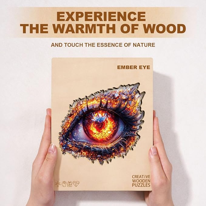 Ember Eye Puzzles Adults Gifts Wooden 90 Pieces 8.5 * 7.7in - Image 8