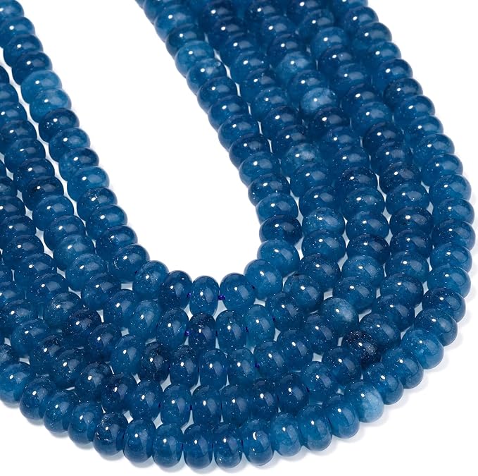 Songxi 5x8mm Natural Deep Blue Chalcedony Stone Rondelle Beads, Gemstone - Image 7
