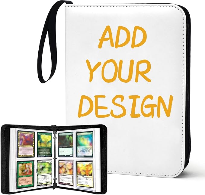 Custom Card Binder 400 Pocket, DIY Anime Sports Cover Design, Portable by WESTTUNE