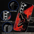 for Samsung Galaxy S23 Plus Case, Cool Dinosaur Red Black Pattern Glossy 2 in 1 - Image 5
