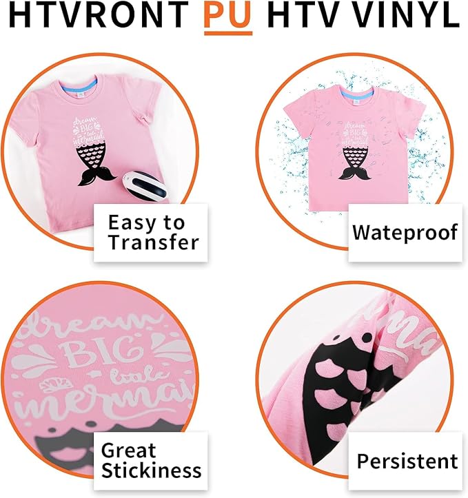 HTV Heat Transfer Vinyl: 12 White HTV Vinyl & 11 Black Heat Transfer Vinyl | 12 - Image 5