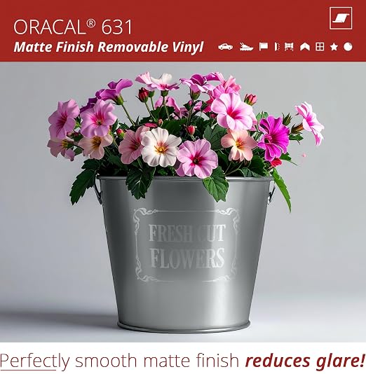 ORACAL 631 Matte Silver Grey Metallic Vinyl Durable Roll Easy to Weed Permanent - Image 3