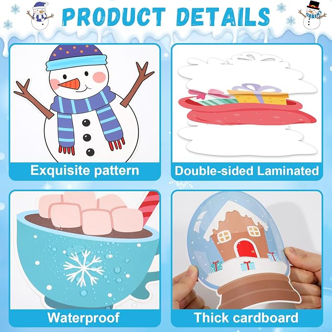Winter Bulletin Board Decoration Set Christmas Snowman Classroom Decorations - Image 3