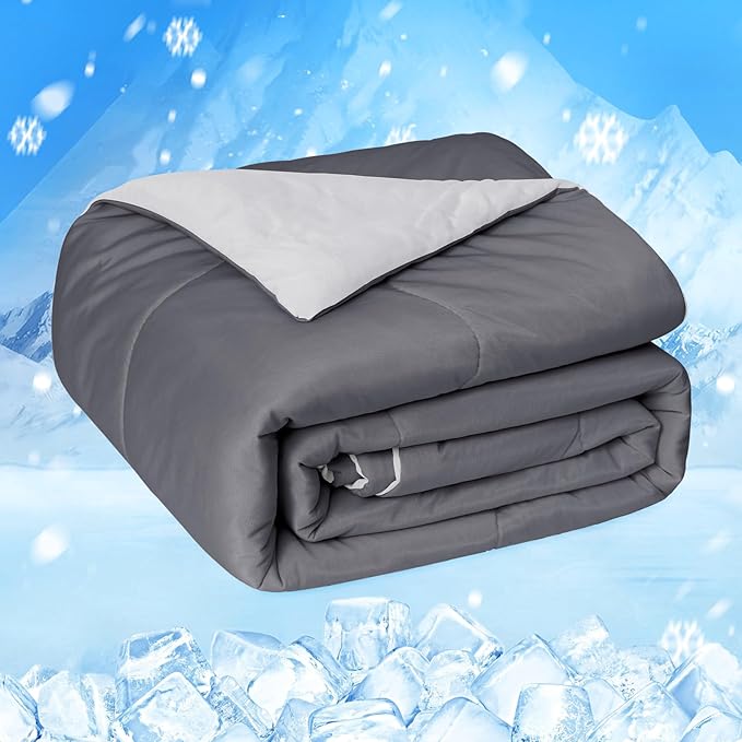 HOMFINE Cooling Comforter King Size, Japanese Double-Sided Cold Tech Fabric by HOMFINE