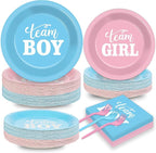 200pcs Gender Reveal Plates Napkins Gender Reveal Paper Tableware Set Blue and by Naozinebi